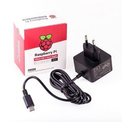 Raspberry Pi ametlik toiteallikas USB-C 5.1V 3A hind ja info | Konstruktorid, robootika ja tarvikud | hansapost.ee
