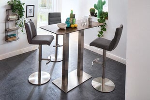 Барный-полубарный стул Giulia C, натуральная кожа светло-серый цена и информация | Стулья для кухни и столовой | hansapost.ee