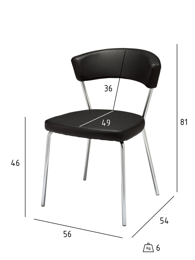 4 tooli komplekt Preben, must hind ja info | Köögitoolid, söögitoolid | hansapost.ee