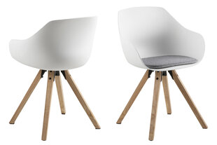 Комплект из 2-х стульев Tina, белый/коричневый цена и информация | Стулья для кухни и столовой | hansapost.ee