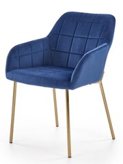 Комплект из 2 стульев Halmar K306, синего / золотого цвета цена и информация | Стулья для кухни и столовой | hansapost.ee
