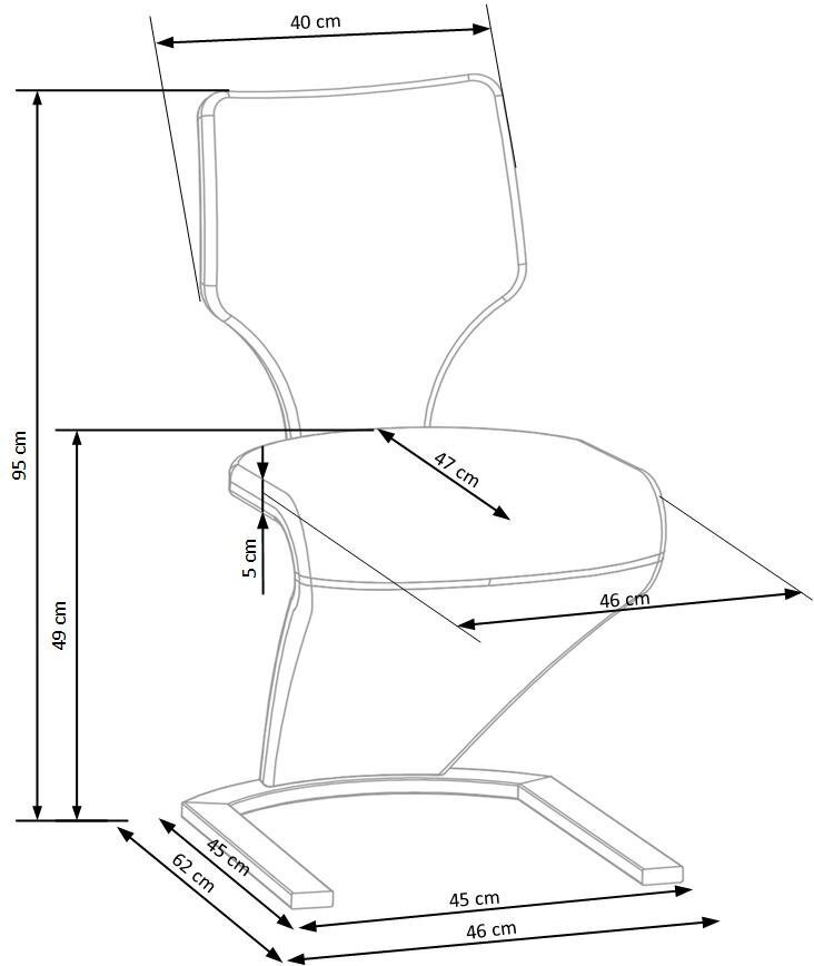 2 tooli komplekt K307, hall/must hind ja info | Köögitoolid, söögitoolid | hansapost.ee