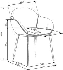 2 tooli komplekt Halmar K304, pruun/hall цена и информация | Стулья для кухни и столовой | hansapost.ee