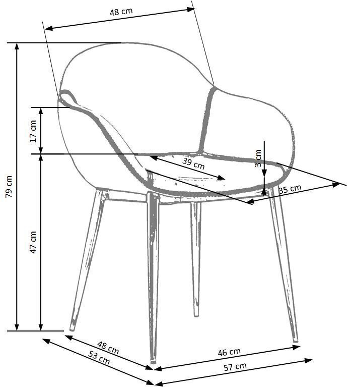 2 tooli komplekt Halmar K304, pruun/hall цена и информация | Köögitoolid, söögitoolid | hansapost.ee