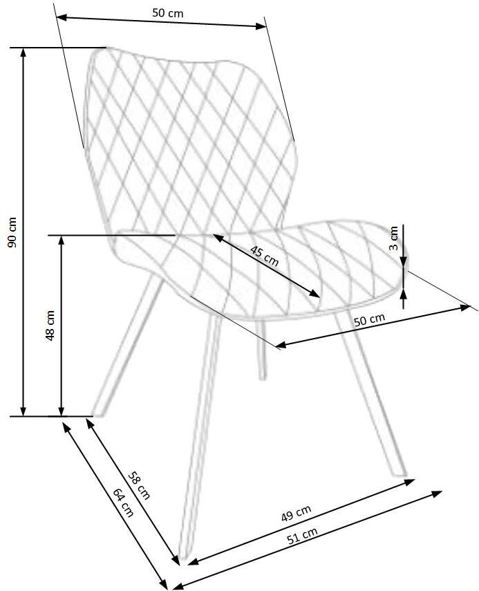 4 tooli komplekt Halmar K360, kreem hind ja info | Köögitoolid, söögitoolid | hansapost.ee