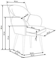 Комплект из 2 стульев Halmar K364, серый цена и информация | Стулья для кухни и столовой | hansapost.ee