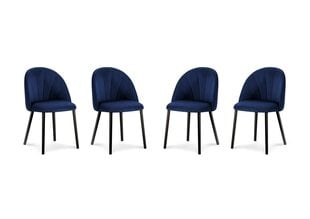 Комплект из 4-х стульев Milo Casa Livia, темно - синий цена и информация | Стулья для кухни и столовой | hansapost.ee