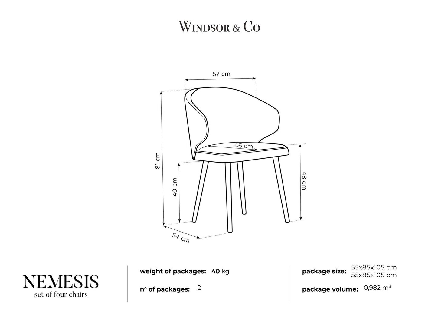 4-tooli komplekt Windsor and Co Nemesis, roosa цена и информация | Köögitoolid, söögitoolid | hansapost.ee