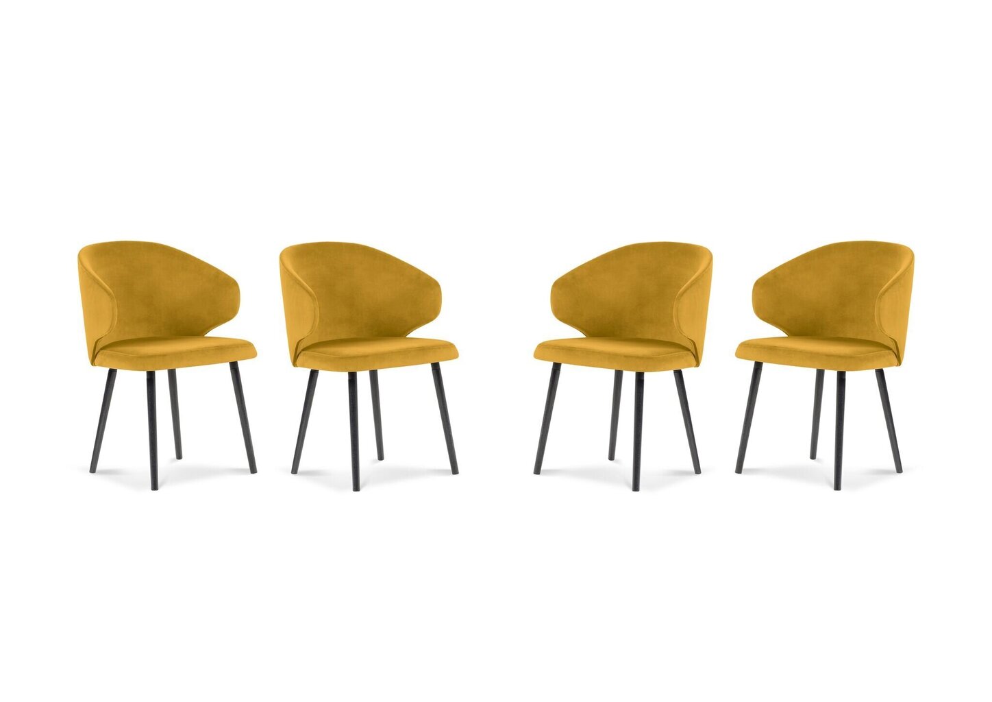 4 tooli komplekt Windsor and Co Nemesis, kollane цена и информация | Köögitoolid, söögitoolid | hansapost.ee