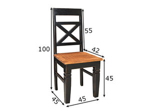 Комплект стульев Corsica 2шт., манго/чёрный цена и информация | Стулья для кухни и столовой | hansapost.ee