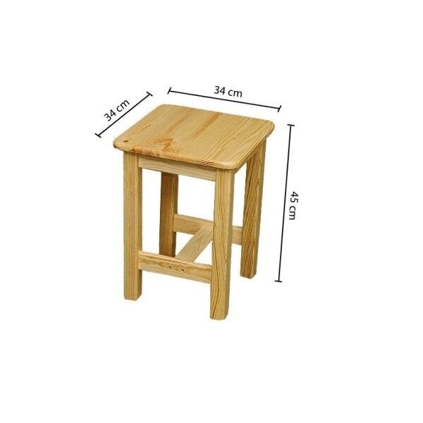 Taburet Toomas, 34x34x45 cm, laagerdunud mänd hind ja info | Köögitoolid, söögitoolid | hansapost.ee