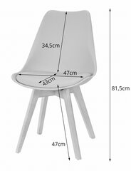 4-osaline toolide komplekt Mark, must/valge hind ja info | Köögitoolid, söögitoolid | hansapost.ee