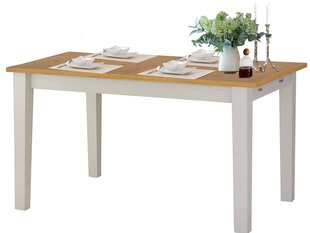 Notio Living Daisy 160 раскладной стол, белый / светло-коричневый цена и информация | Кухонные и обеденные столы | hansapost.ee