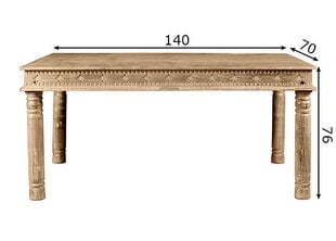 Обеденный стол  Lakadee, 140x70 см, манго цена и информация | Кухонные и обеденные столы | hansapost.ee