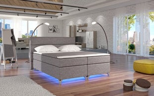 Кровать Amadeo с LED подсветкой, 140x200 см, гобелен, светло-серая цена и информация | Кровати | hansapost.ee