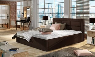 Кровать Rosano MTP, 180x200 см, искусственная кожа, коричневая цена и информация | Кровати | hansapost.ee