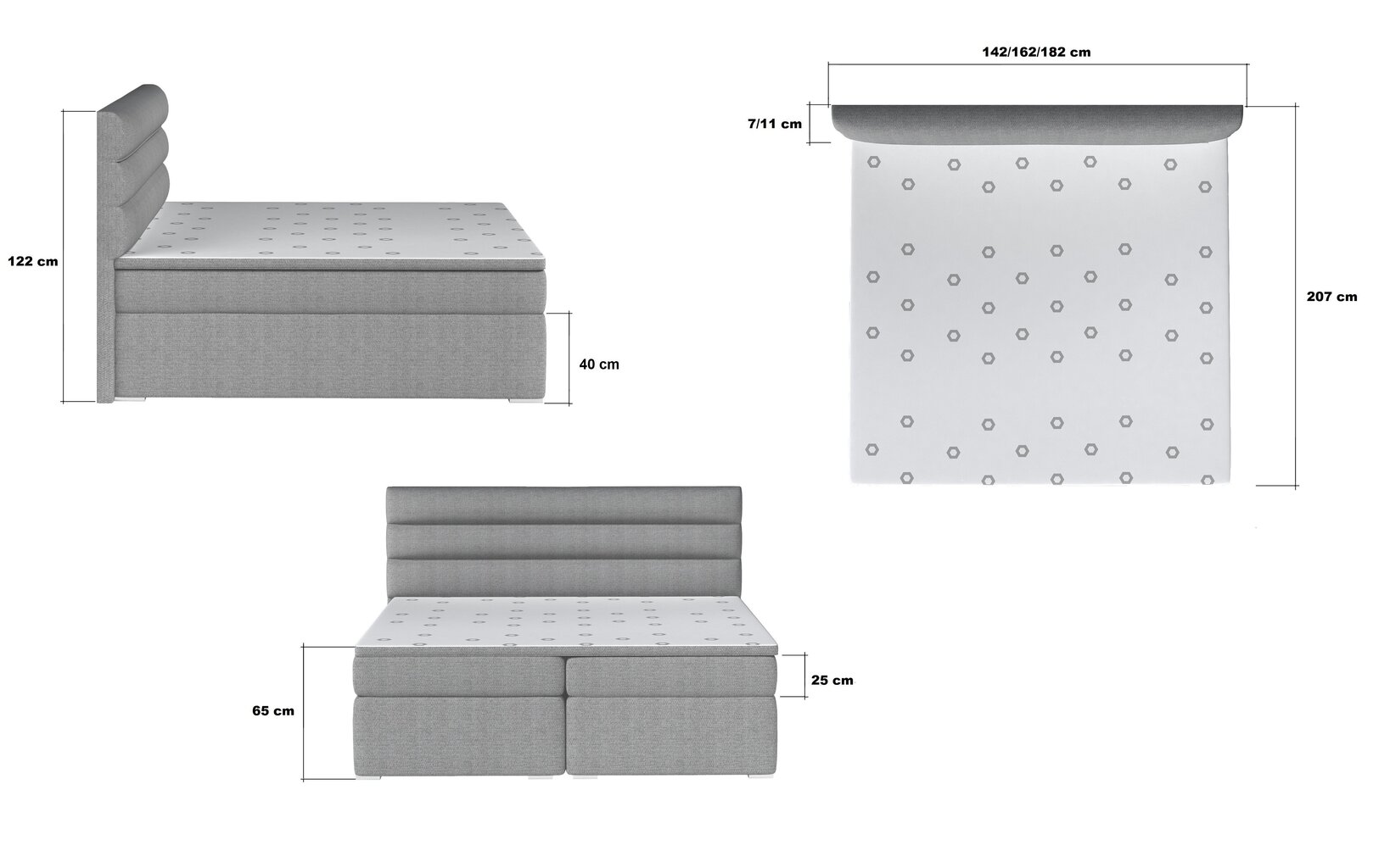 Voodi NORE Softy 140x200 cm, hall hind ja info | Voodid | hansapost.ee