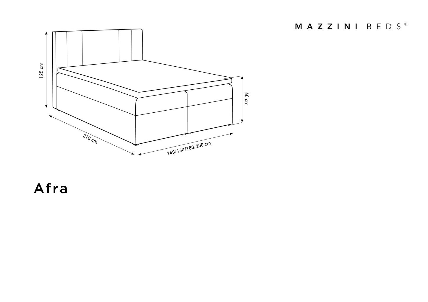 Voodi Mazzini sofas Afra 180x200 cm, beež hind ja info | Voodid | hansapost.ee