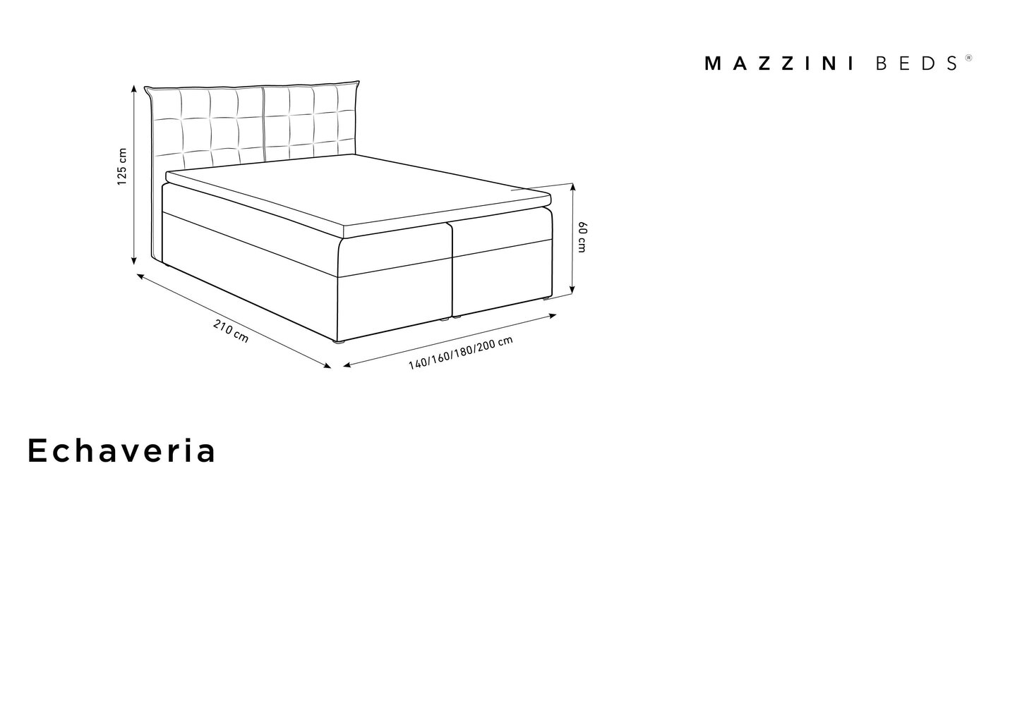Voodi Mazzini Beds Echaveria 160x200 cm, hall hind ja info | Voodid | hansapost.ee