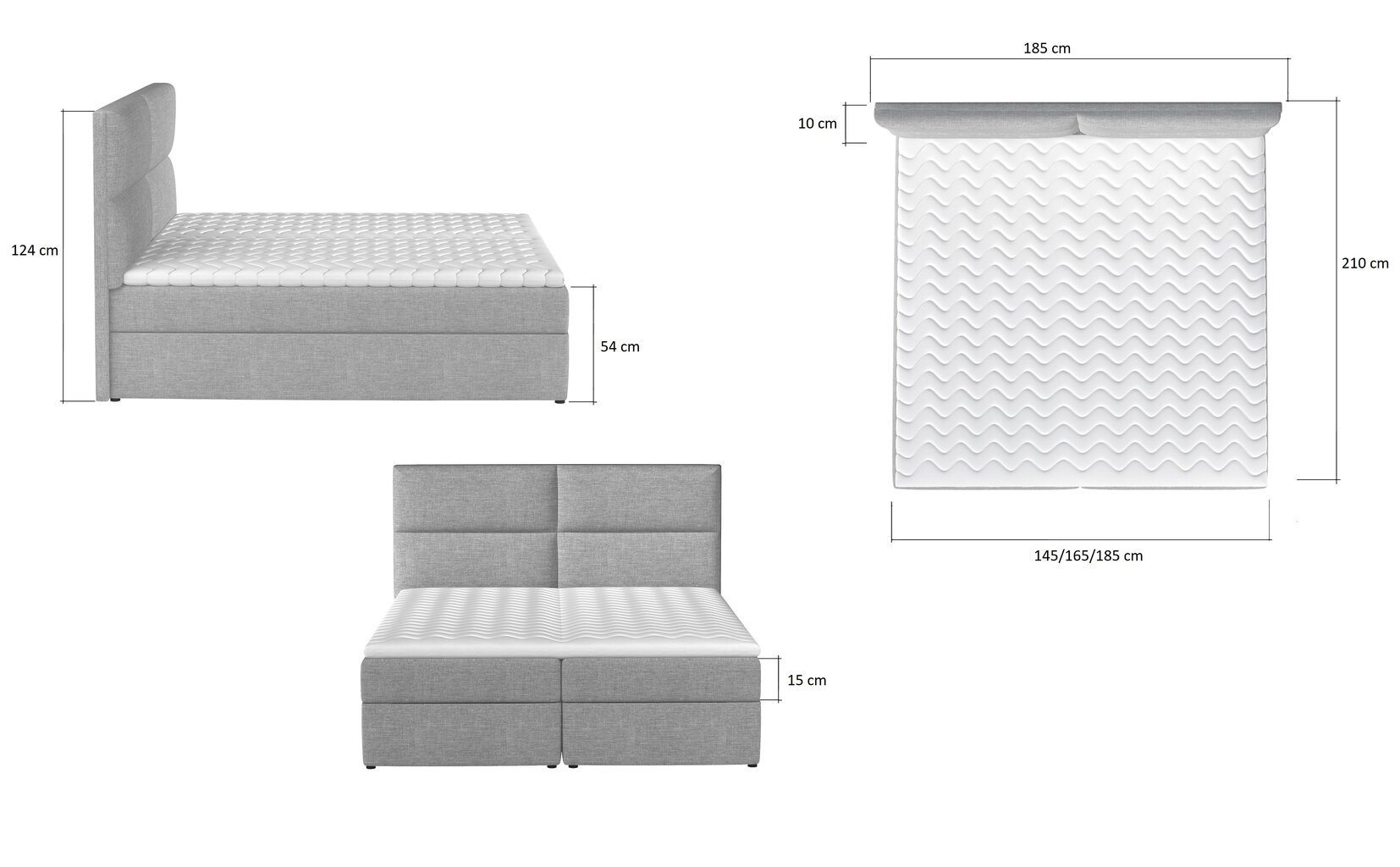 Voodi NORE Amber, 180x200cm, must hind ja info | Voodid | hansapost.ee