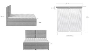 Кровать NORE Amber, 140x200 см, темно-серая цена и информация | Кровати | hansapost.ee