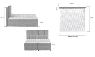 Кровать NORE Florence, 185x200 см, черная эко кожа цена и информация | Кровати | hansapost.ee