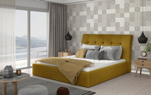 Кровать NORE Inge 11, 200x200 см, желтая цена и информация | Кровати | hansapost.ee