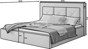 Кровать NORE Cloe 08, 140x200 см, тёмно-коричневая цена и информация | Кровати | hansapost.ee