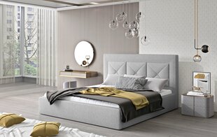 Кровать NORE Cloe 05, 200x200 см, светло-серая цена и информация | Кровати | hansapost.ee
