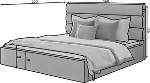 Кровать NORE Caramel 16, 140x200 см, бежевая цена и информация | Кровати | hansapost.ee