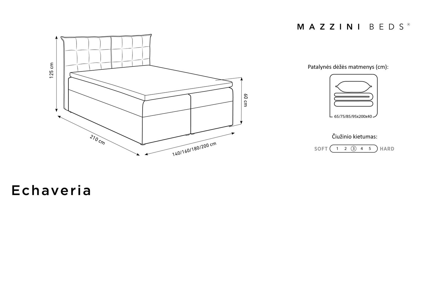 Voodi Mazzini Beds Echaveria 200x200 cm, beeži värvi цена и информация | Voodid | hansapost.ee