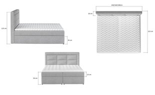 Кровать NORE Vivre 03, 140x200 см, коричневая цена и информация | Кровати | hansapost.ee
