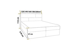 Кровать Kanada 140x200 см, серая цена и информация | Кровати | hansapost.ee