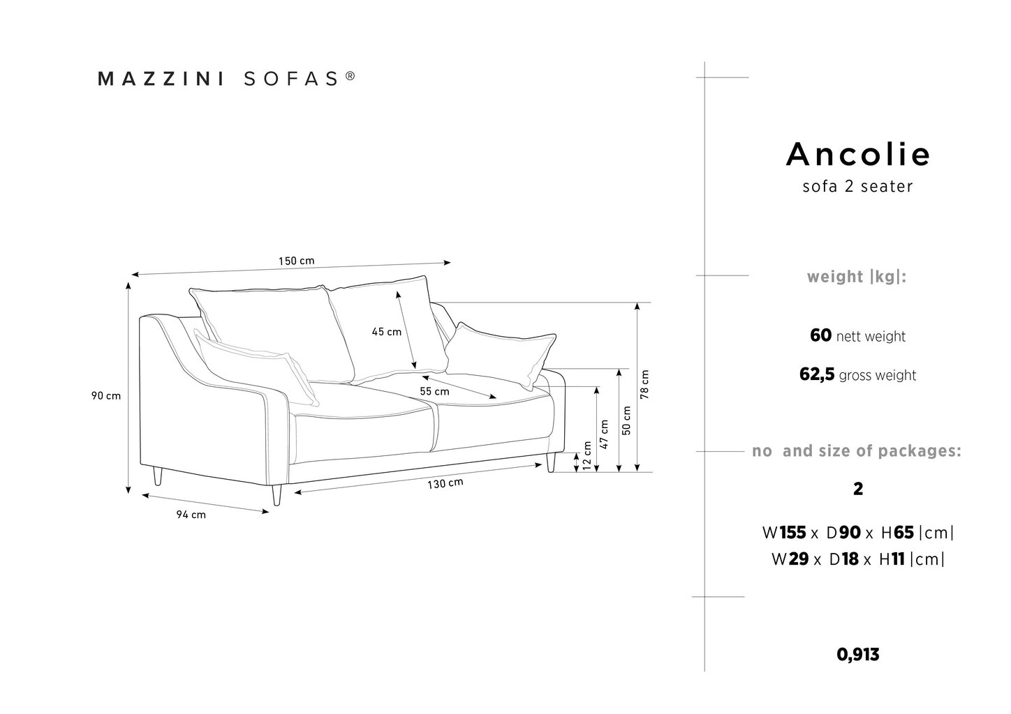 Kahekohaline diivan Mazzini Sofas Ancolie, roheline hind ja info | Diivanvoodid ja diivanid | hansapost.ee