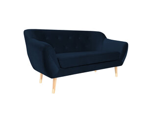 Двухместный бархатный диван Mazzini Sofas Amelie, темно-синий/коричневый цена и информация | Диваны | hansapost.ee
