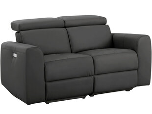 Двухместный диван с электрической функцией отдыха Notio Living Capena, искусственная кожа, серый цена и информация | Диваны | hansapost.ee