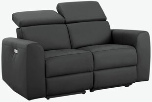 Двухместный диван с электрической функцией отдыха Notio Living Capena, искусственная кожа, серый цена и информация | Диваны | hansapost.ee