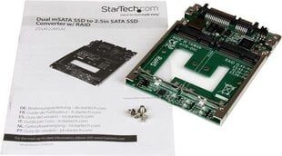 StarTech Dual mSATA SSD to 2.5” SATA RAID Adapter Converter (25SAT22MSAT) цена и информация | Аксессуары для компонентов | hansapost.ee