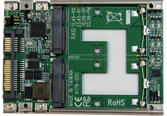 StarTech Dual mSATA SSD to 2.5” SATA RAID Adapter Converter (25SAT22MSAT) цена и информация | Arvutikomponentide tarvikud | hansapost.ee