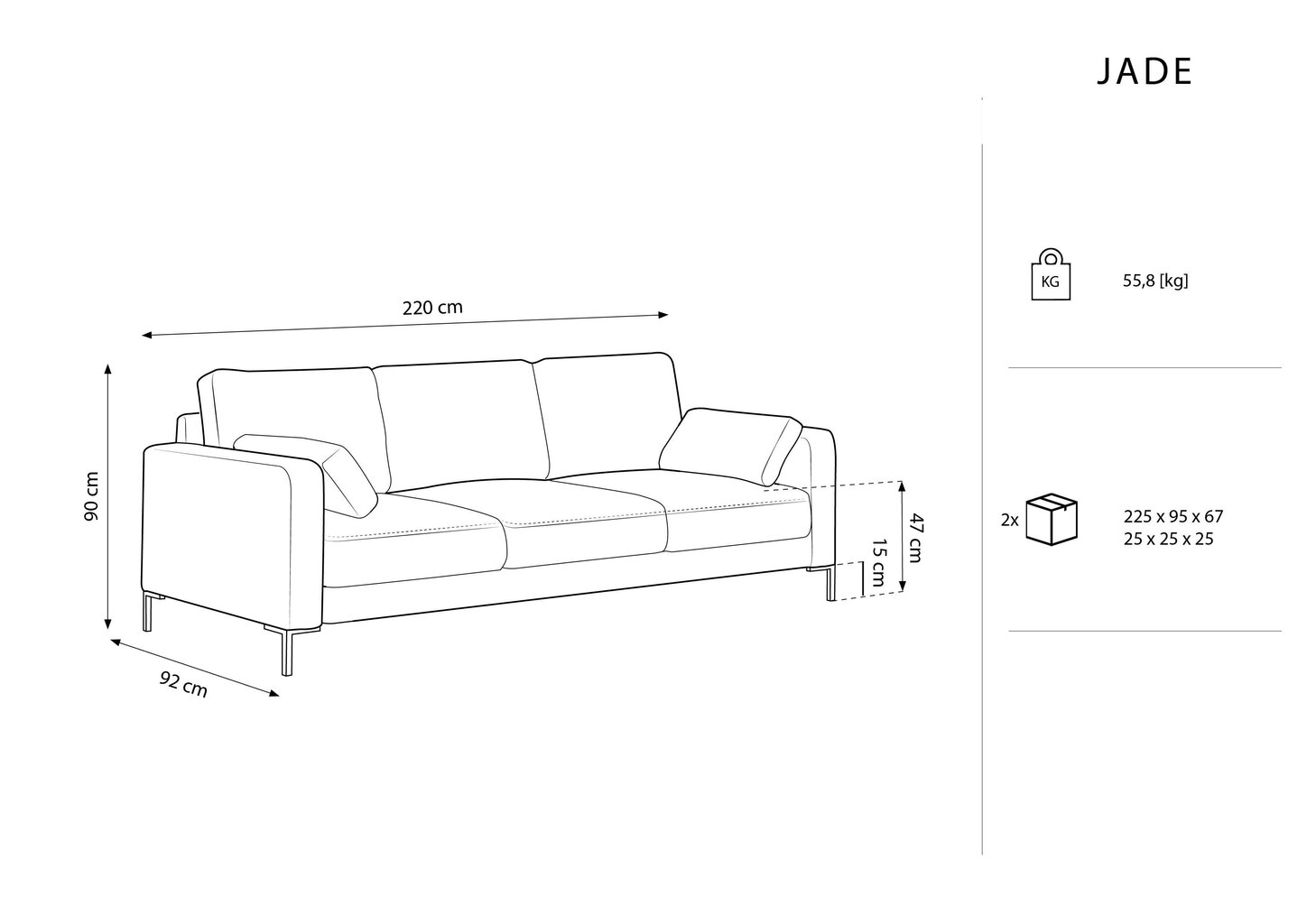 Diivan Micadoni Home Jade 3S, sinine hind ja info | Diivanvoodid ja diivanid | hansapost.ee