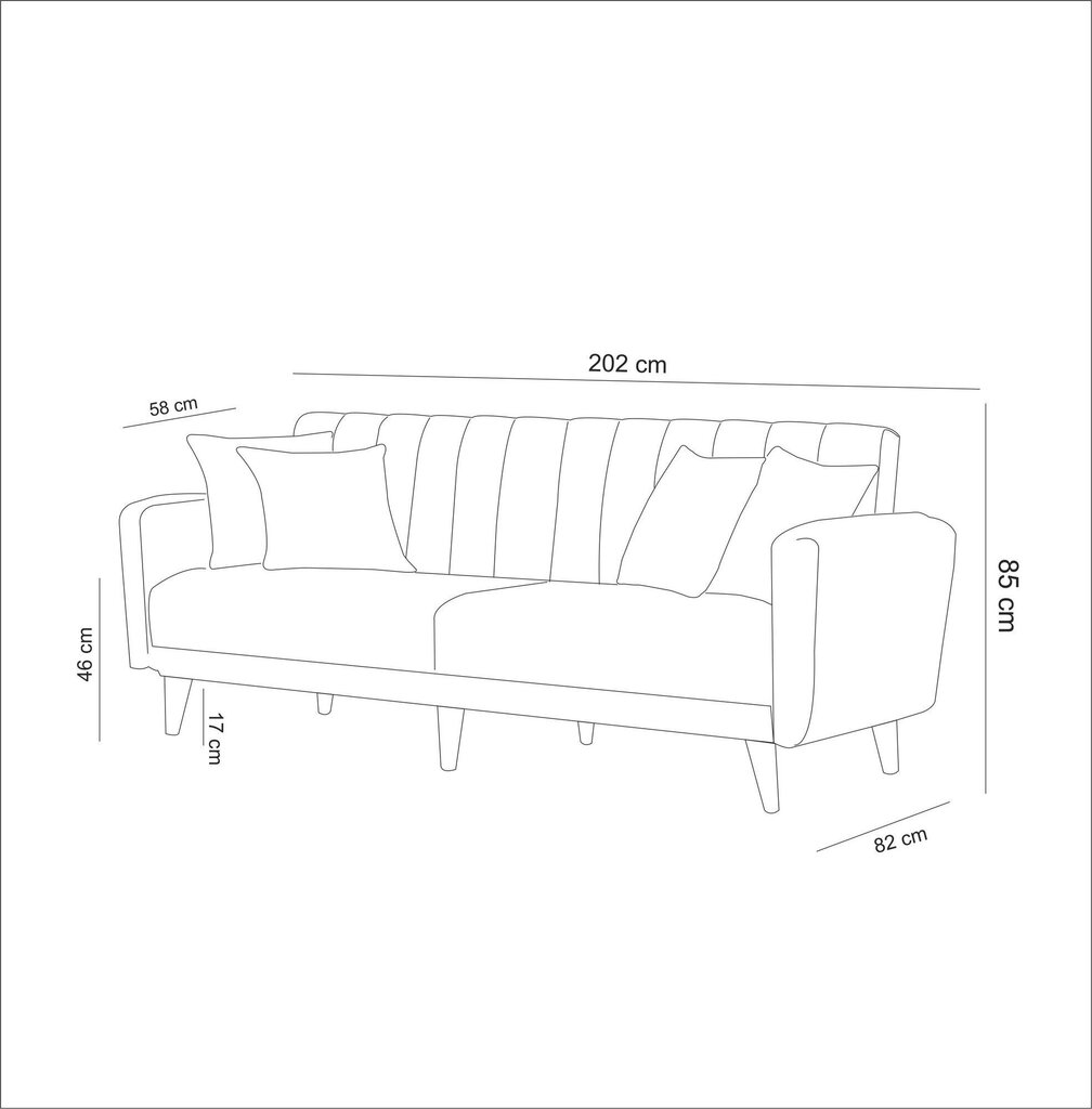 Diivan Artie Aqua, tumehall hind ja info | Diivanvoodid ja diivanid | hansapost.ee