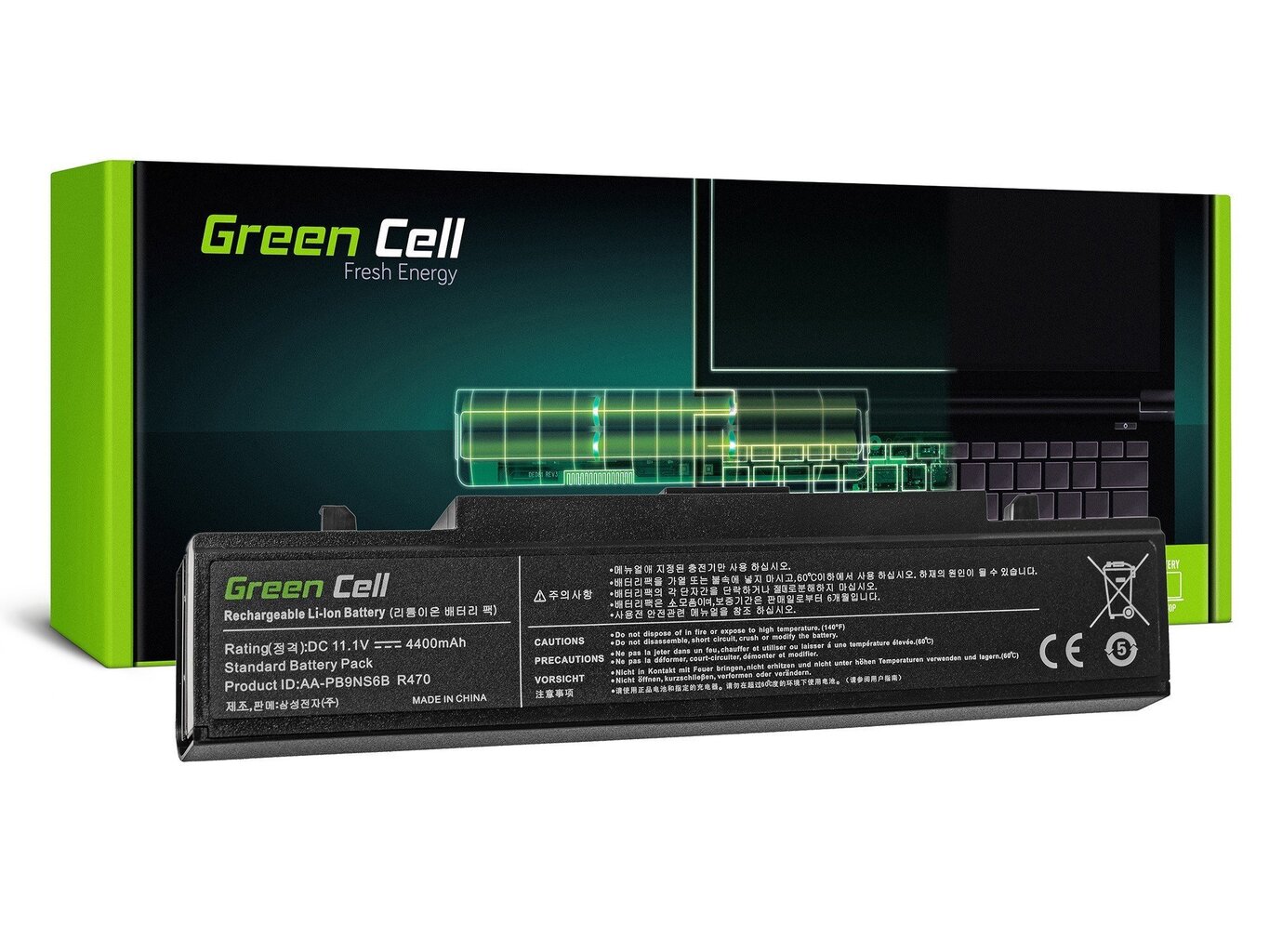 Green Cell Laptop Battery AA-PB9NC6B AA-PB9NS6B for Samsung RV511 R519 R522 R530 R540 R580 R620 R719 R780 цена и информация | Sülearvuti akud | hansapost.ee