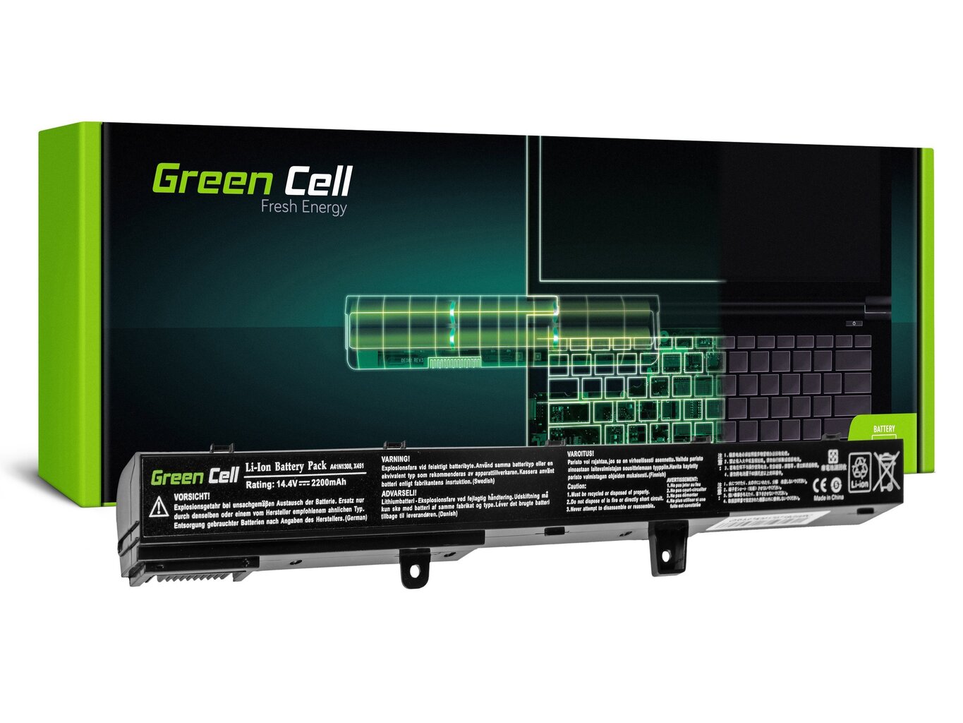 Sülearvuti aku Green Cell Laptop Battery for R508 R556LD R509 X551 X551C X551M X551CA X551MA X551MAV цена и информация | Sülearvuti akud | hansapost.ee