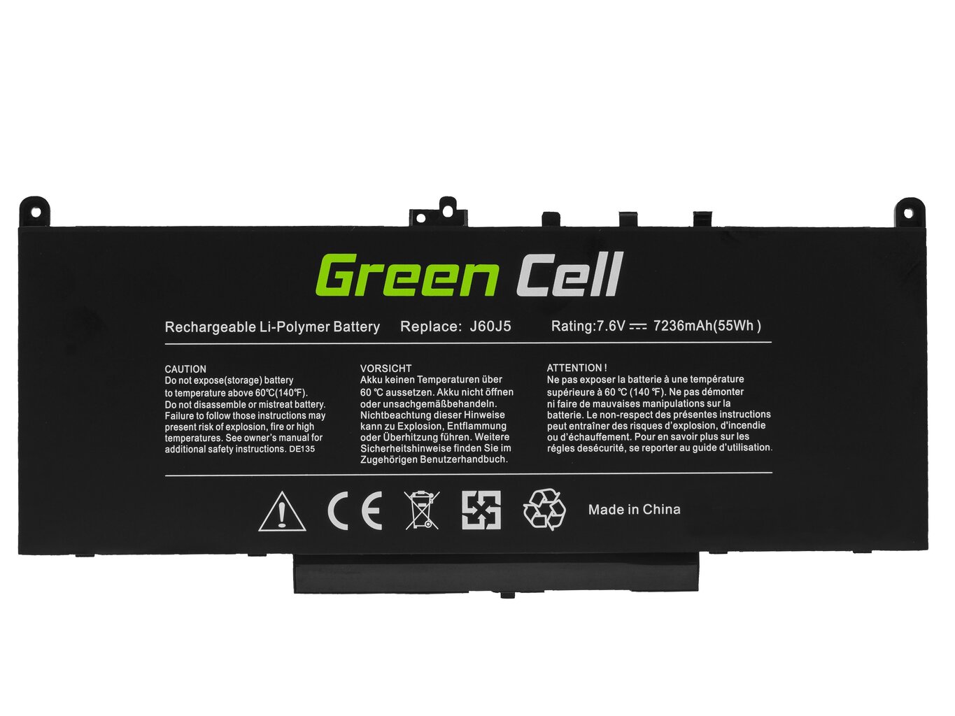 Bateria Green Cell J60J5 do Dell Latitude E7270 E7470 hind ja info | Sülearvuti akud | hansapost.ee