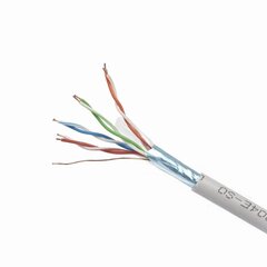 Сетевой кабель, витая пара Gembird FTP, 4x2, категория 5e, провод 305 м, серый цена и информация | Кабели и провода | hansapost.ee