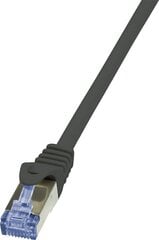 LOGILINK - Patchcord Cat.6A 10G S/FTP PIMF PrimeLine 7,5m black цена и информация | Кабели и провода | hansapost.ee