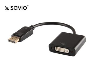 Videoadapter Savio CL-91 DisplayPort-DVI / 24-pin (F) / 10,8 Gbps / 1080p hind ja info | Juhtmed ja kaablid | hansapost.ee