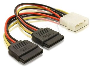 Delock Molex - 2x SATA 0.1m hind ja info | Juhtmed ja kaablid | hansapost.ee