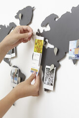 Umbra стальной настенный декор Карта мира, 1x52x33 см, черная цена и информация | Детали интерьера | hansapost.ee