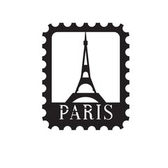 Metallist seinadekoratsioon Paris Stamp, 30x37 cm цена и информация | Детали интерьера | hansapost.ee